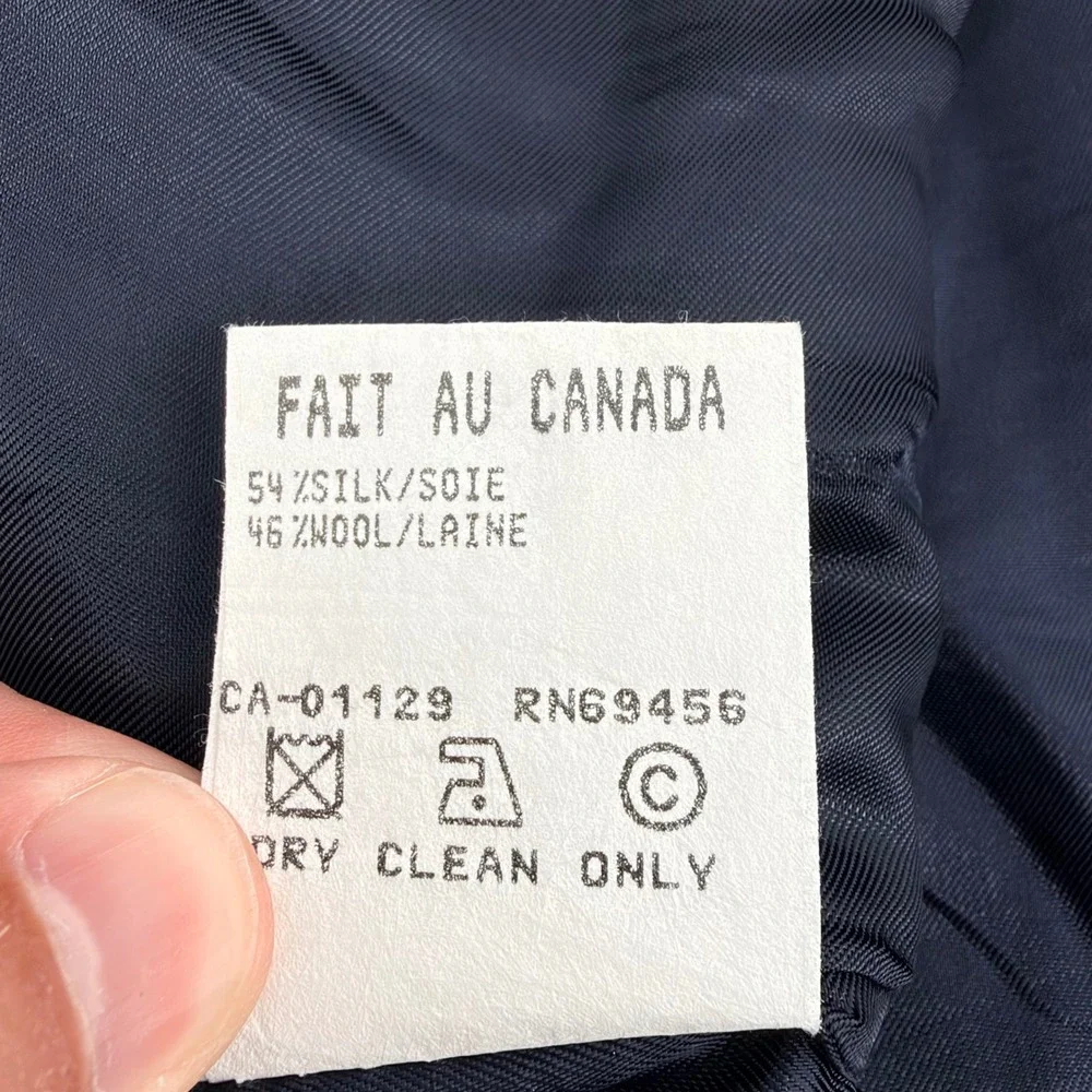Bachrach Vintage Micro-Check Two-Button Blazer Jacket 42R Navy Tan Canada